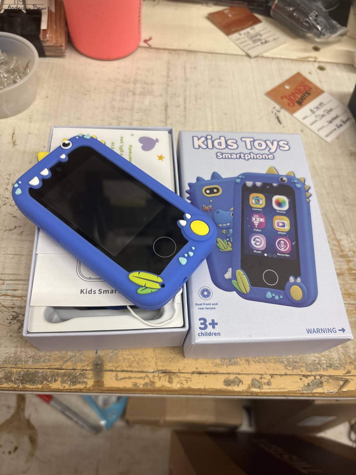 KOKODI Kids Smart Phone, Touchscreen HD Dual Camera Cell Phone for Kids, Christmas Birthday Gifts Dinosaur Child Play Phone for Boys 3-10, Travel Toy Preschool Learning Education Toy - Customer Photo 2