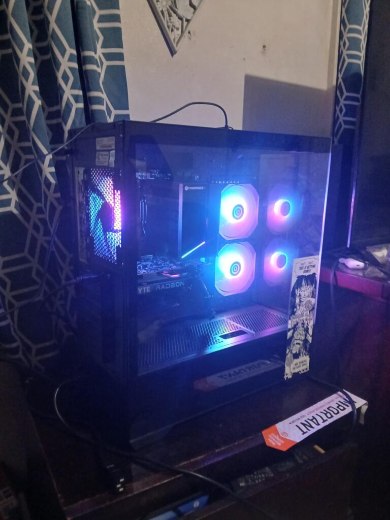 CyberPowerPC Gamer Master Gaming PC, AMD Ryzen 5 5500 3.6GHz, Radeon RX 6400 4GB, 16GB DDR4, 500GB PCIe Gen4 SSD, WiFi Ready & Windows 11 Home (GMA3100A) - Customer Photo 2
