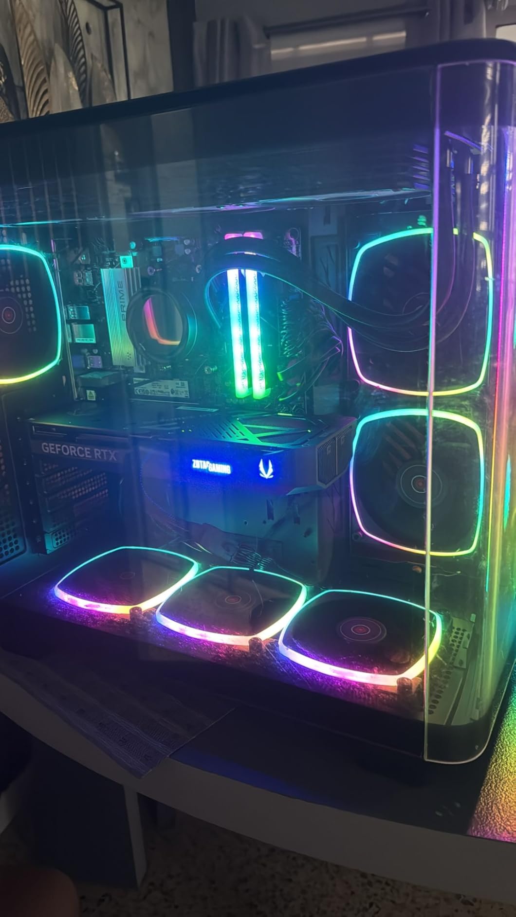 Skytech King 95 Gaming PC Desktop, Ryzen 7 9700X 3.8 GHz (5.5GHz Turbo Boost), NVIDIA RTX 5070 12GB GDDR7, 1TB Gen4 SSD, 32GB DDR5 RAM 6000 RGB, 850W Gold PSU, 360mm ARGB AIO, Wi-Fi, Win 11 Home Customer Review Skytech King 95 Gaming PC Desktop, Ryzen 7 9700X 3.8 GHz (5.5GHz Turbo Boost), NVIDIA RTX 5070 12GB GDDR7, 1TB Gen4 SSD, 32GB DDR5 RAM 6000 RGB, 850W Gold PSU, 360mm ARGB AIO, Wi-Fi, Win 11 Home - Customer Photo 2