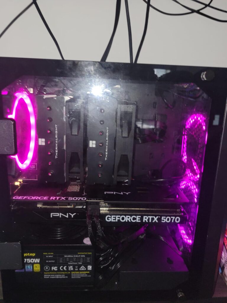 PNY NVIDIA GeForce RTX™ 5070 Epic-X™ ARGB OC Triple Fan, Graphics Card (12GB GDDR7, 192-bit, Boost Speed: 2685 MHz, SFF-Ready, PCIe® 5.0, HDMI®/DP 2.1, 2.4-Slot, NVIDIA Blackwell Architecture, DLSS 4) - Customer Photo 4