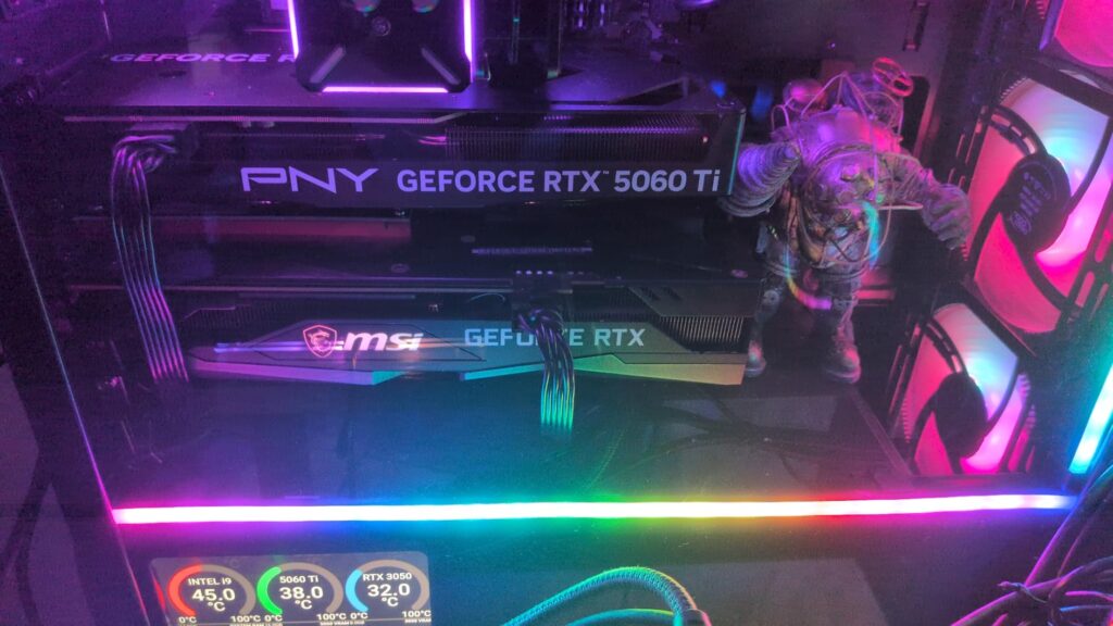 PNY NVIDIA GeForce RTX™ 5060 Ti OC Dual Fan, Graphics Card (16GB GDDR7, 128-bit, Boost Speed: 2692 MHz, SFF-Ready, PCIe® 5.0, HDMI®/DP 2.1, 2-Slot, NVIDIA Blackwell Architecture, DLSS 4) Customer Review PNY NVIDIA GeForce RTX™ 5060 Ti OC Dual Fan, Graphics Card (16GB GDDR7, 128-bit, Boost Speed: 2692 MHz, SFF-Ready, PCIe® 5.0, HDMI®/DP 2.1, 2-Slot, NVIDIA Blackwell Architecture, DLSS 4) - Customer Photo 1