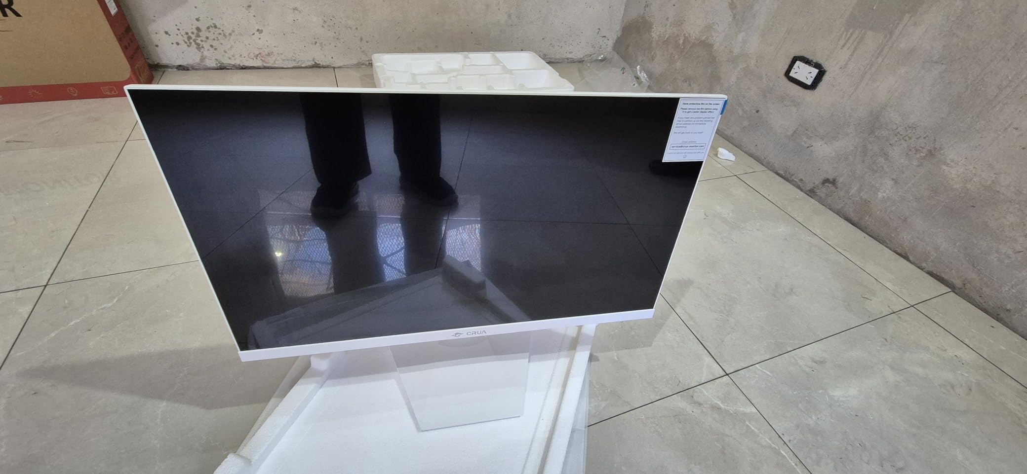 CRUA 34'' Ultrawide Gaming Monitor 120HZ, 21:9 WFHD 2560X1080 IPS Panel Computer Monitors with Built-in Speakers, Support AMD FreeSync, 120% sRGB, DP1.4 & HDMI1.4, Wall Mountable Installs-White - Customer Photo 2