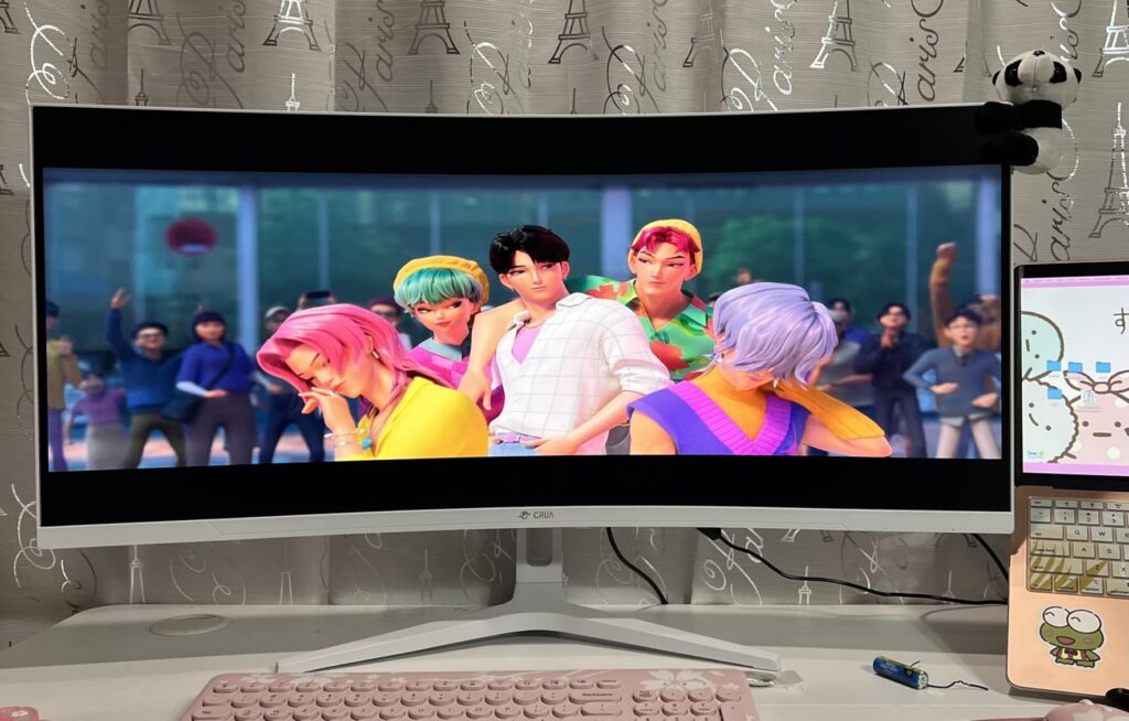 CRUA 40'' 5K Ultrawide Curved Gaming Monitor, 21:9, 5120 x 2160, 120Hz, IPS Computer Monitor with Built-in Speakers, AMD FreeSync, PIP/PBP, 120% sRGB, HDMI 2.0 & DP 1.4, Tilt/Height Adjustable-Black Customer Review CRUA 40'' 5K Ultrawide Curved Gaming Monitor, 21:9, 5120 x 2160, 120Hz, IPS Computer Monitor with Built-in Speakers, AMD FreeSync, PIP/PBP, 120% sRGB, HDMI 2.0 & DP 1.4, Tilt/Height Adjustable-Black - Customer Photo 2