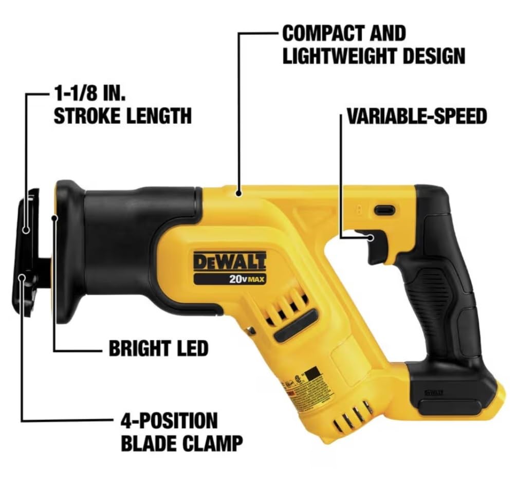 DEWALT 20V MAX Reciprocating Saw, 3,000 Strokes Per Minute, Variable Speed Trigger Cordless Saw, Tool Only (DCS380B) - Customer Photo 2