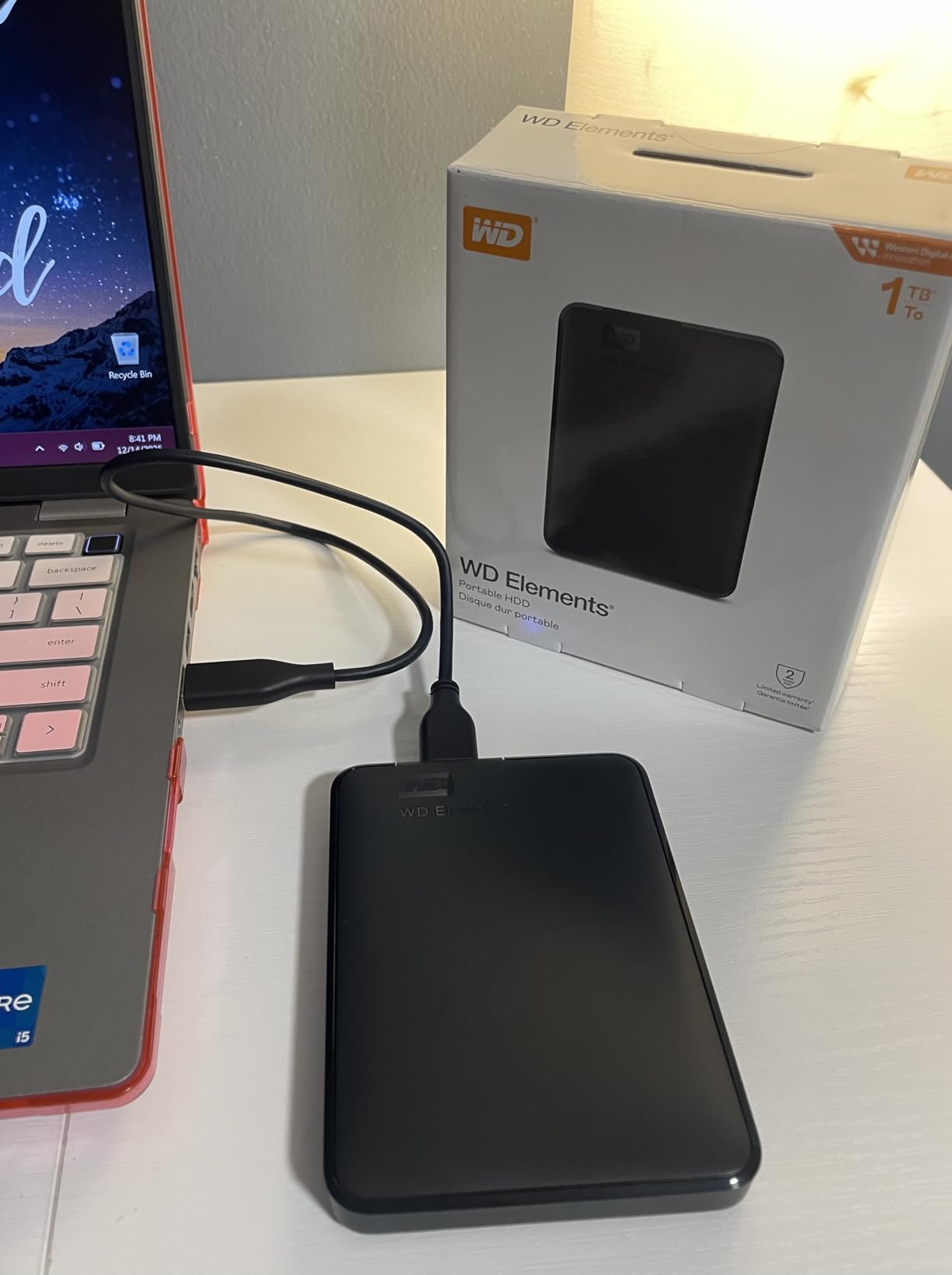 Western Digital WD 5TB Elements Portable External Hard Drive for Windows, USB 3.2 Gen 1/USB 3.0 for PC & Mac, Plug and Play Ready - WDBU6Y0050BBK-WESN - Customer Photo 3