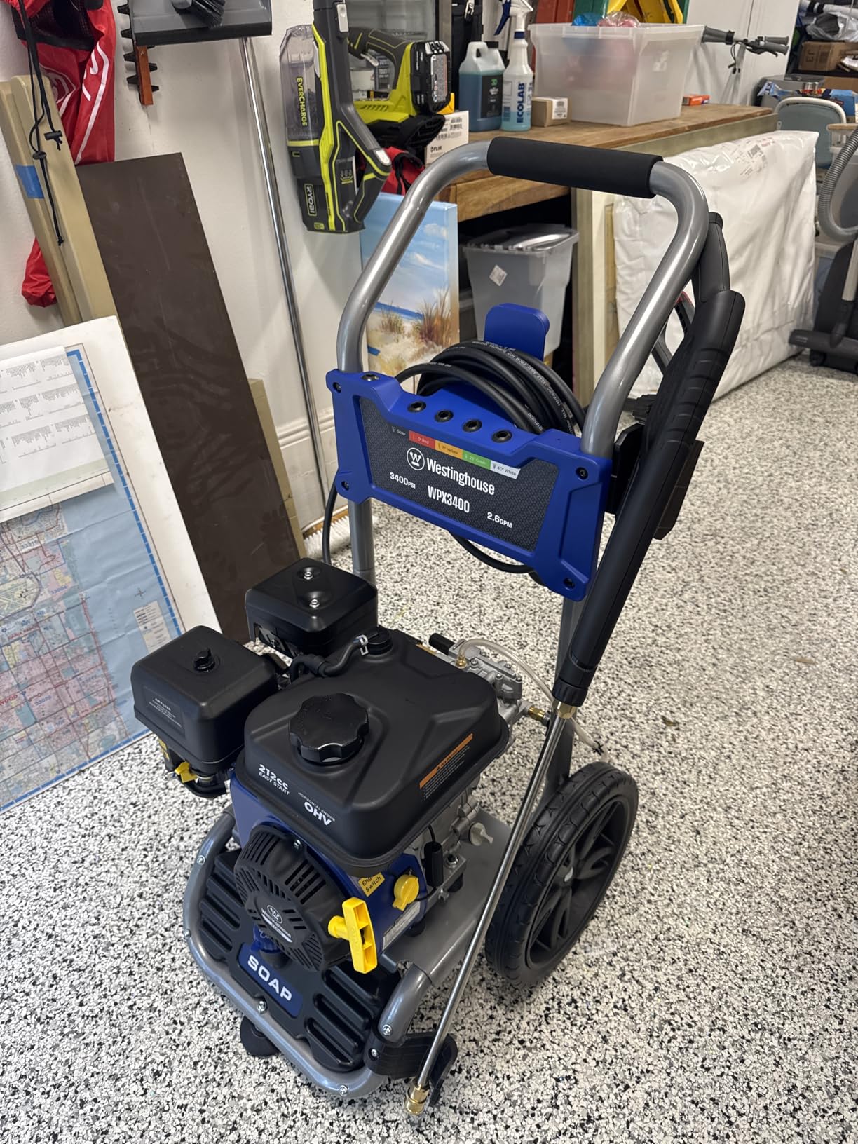 Westinghouse WPX3400 Gas Pressure Washer, 3400 PSI and 2.6 Max GPM, Onboard Soap Tank, Spray Gun and Wand, 5 Nozzle Set, for Cars/Fences/Driveways/Homes/Patios/Furniture - Customer Photo 1