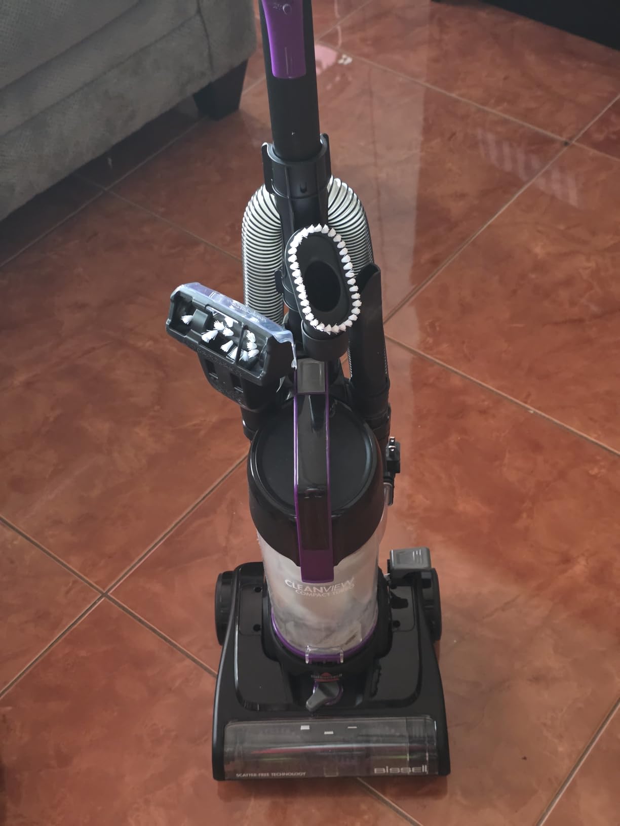 Bissell CleanView Compact Upright Vacuum, Fits in Dorm Rooms & Apartments, Lightweight with Powerful Suction and Removable Extension Wand, 3508 - Customer Photo 1