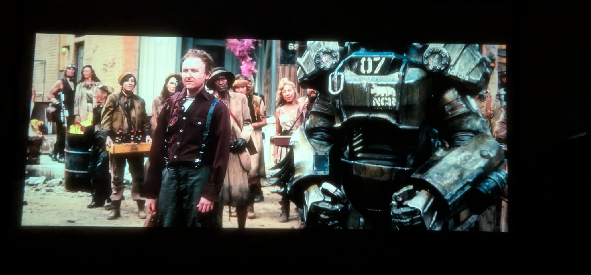 Official Licensed Google TV Smart Projector, HAPPRUN 4K UHD Home Theater with Dolby Sound, Wi-Fi & Bluetooth, Built-in Streaming Apps, Compatible with Games Consoles & Smartphone, Indoor & Outdoor Use - Customer Photo 1