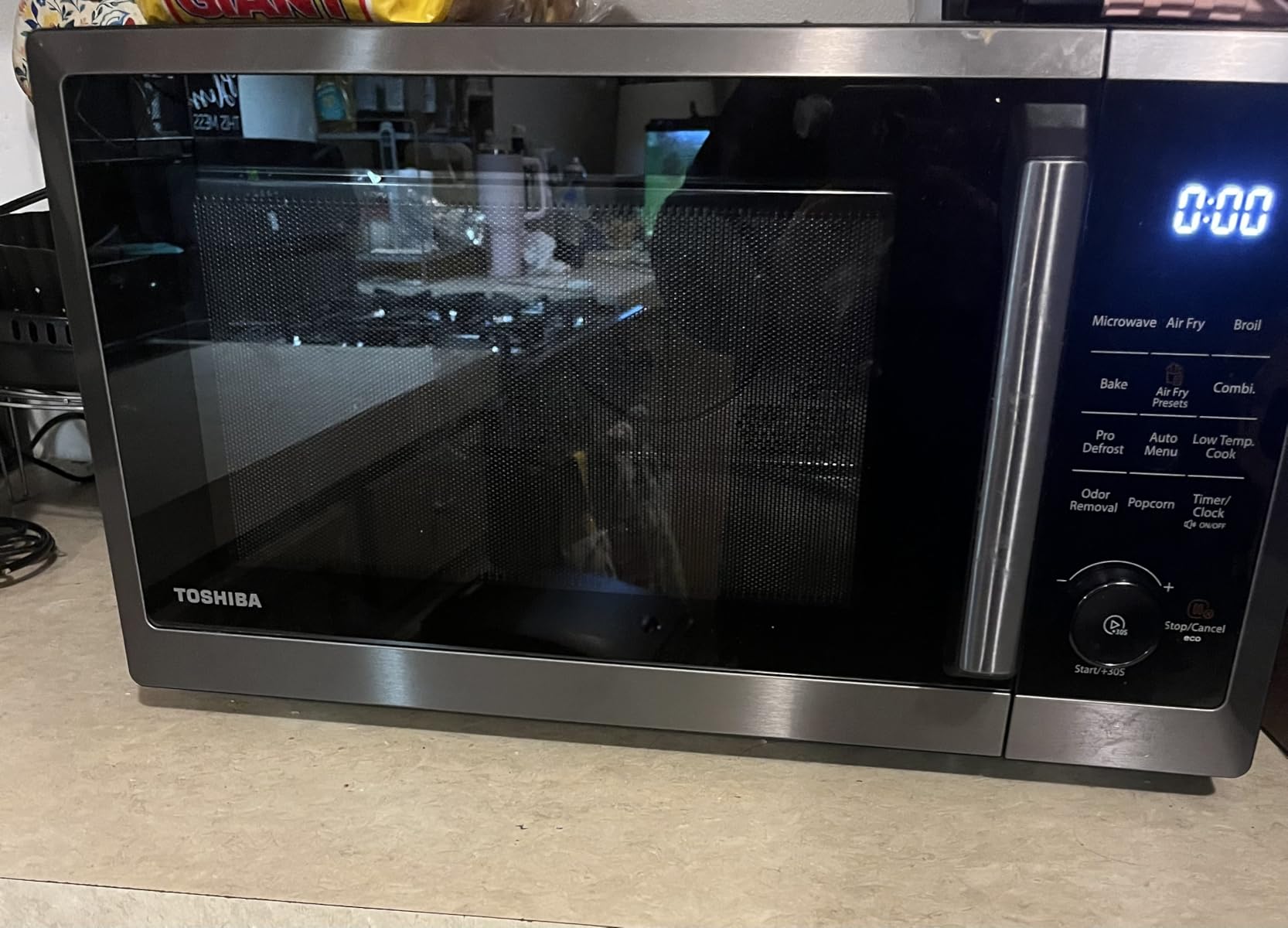 TOSHIBA Air Fryer Combo 8-in-1 Countertop Microwave Oven, with Convection, Broil, Odor Removal Mode, 12.4