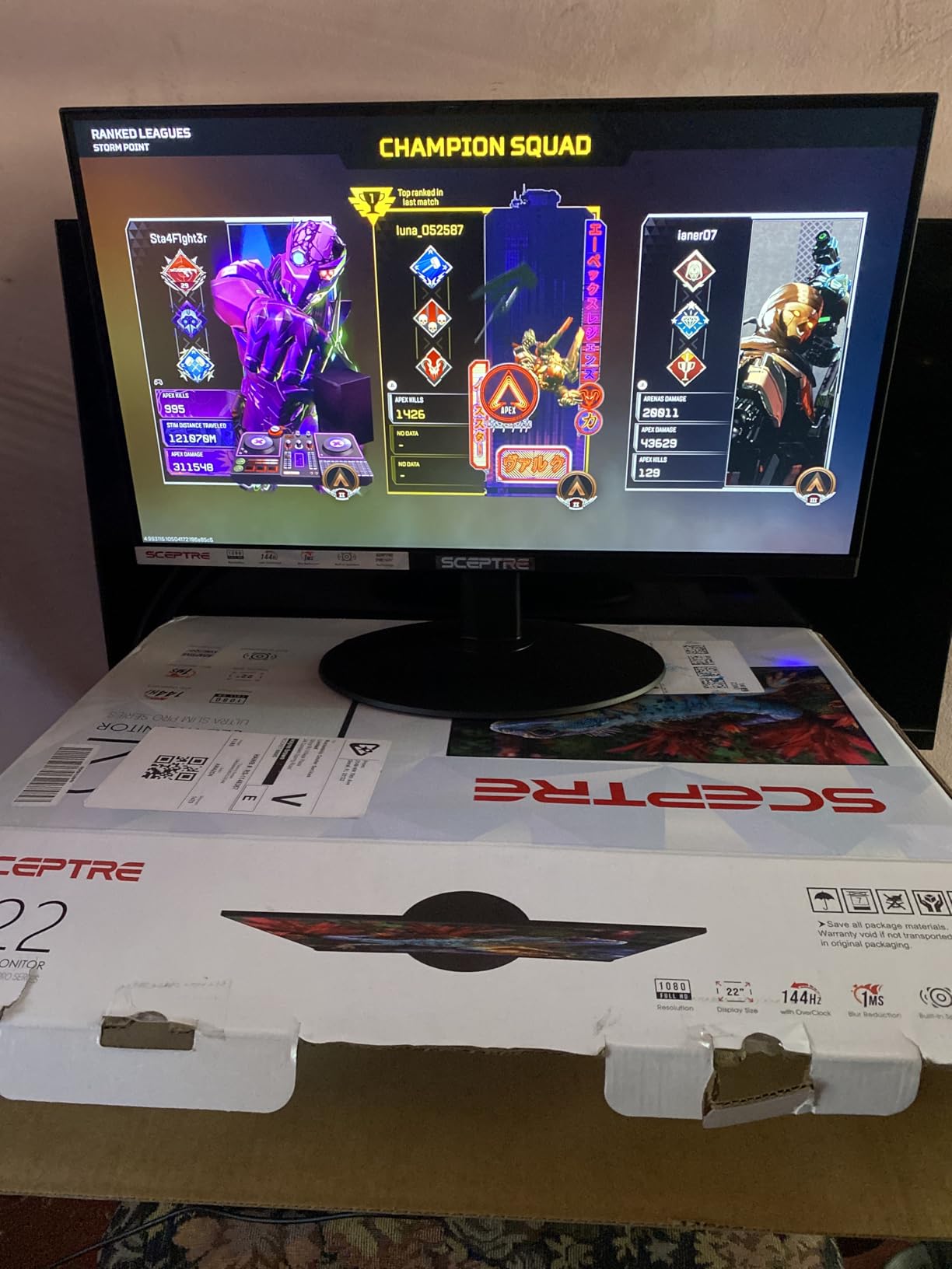Sceptre New 22-Inch Gaming Monitor, FHD 1080p, Up to 144Hz, HDMI, DisplayPort, Built-in Speakers, Machine Black (E225W-FW144 Series, 2026) - Customer Photo 3