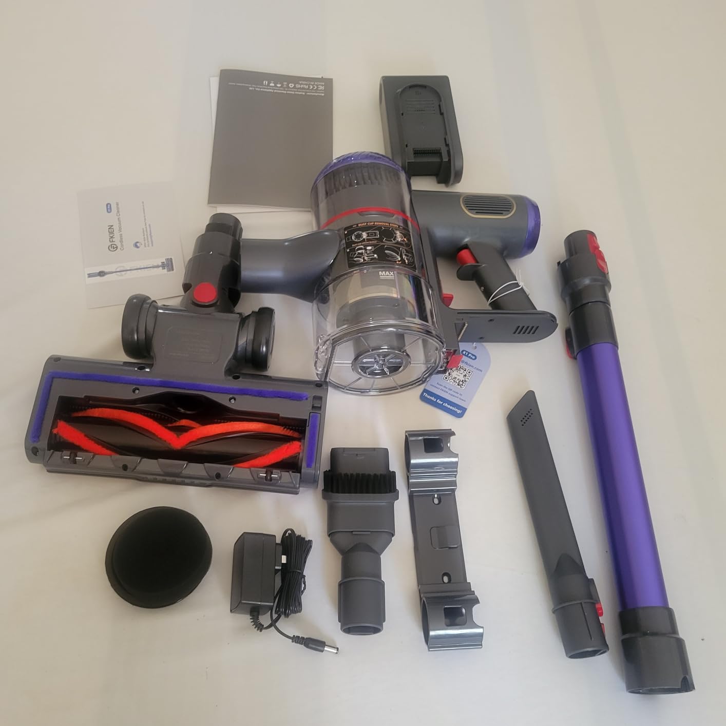 Cordless Vacuum Cleaner, 550W 45kPa 65Mins Vacuum Cleaners for Home with LED Display, Self-Standing Stick Vacuum with Anti-Tangle Brush, Rechargeable Vacuum Cordless for Pet Hair/Carpet/Floor - Customer Photo 1